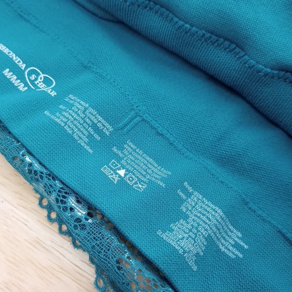 Rhonda Shear Seamless Bra with Lace overlay TEAL - Picture 3 of 4